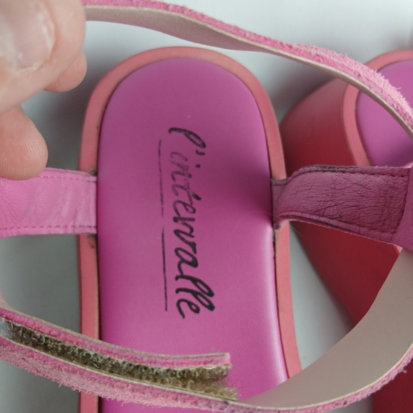 L'INTERVALLE Chunky Platform Women Sandals Pink Suede Size 41 = 10 US - Picture 3 of 10